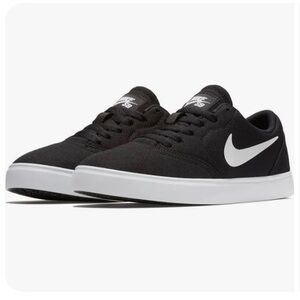 Nike SB Check Canvas GS Black White Youth Unisex Skate Sneakers, 905373-003